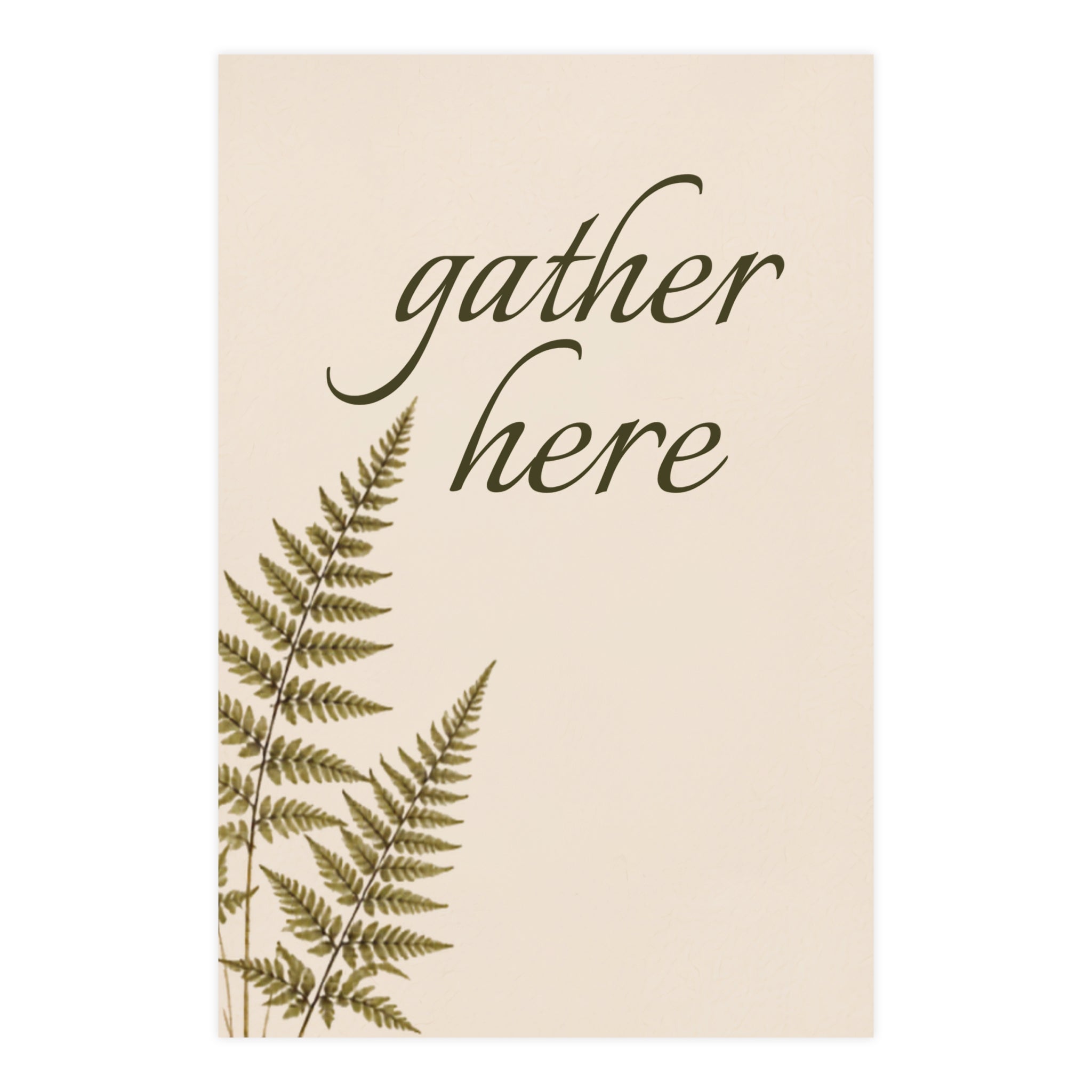 Gather Here Botanical Matte Poster — Portrait