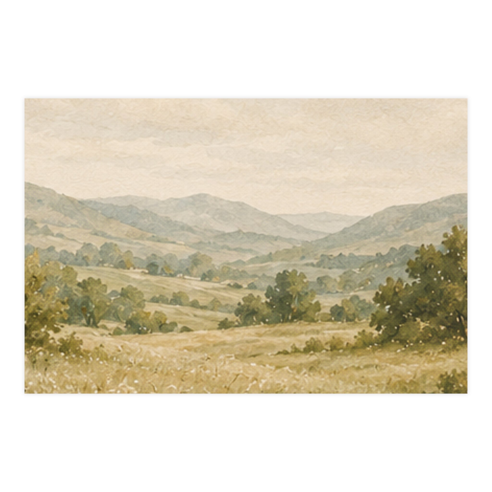 Golden Meadow Matte Poster — Landscape