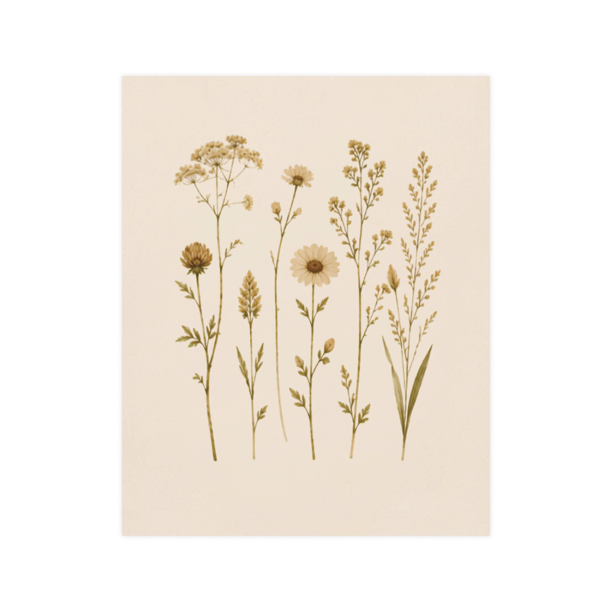 Wildflower Study Botanical Matte Poster — Portrait