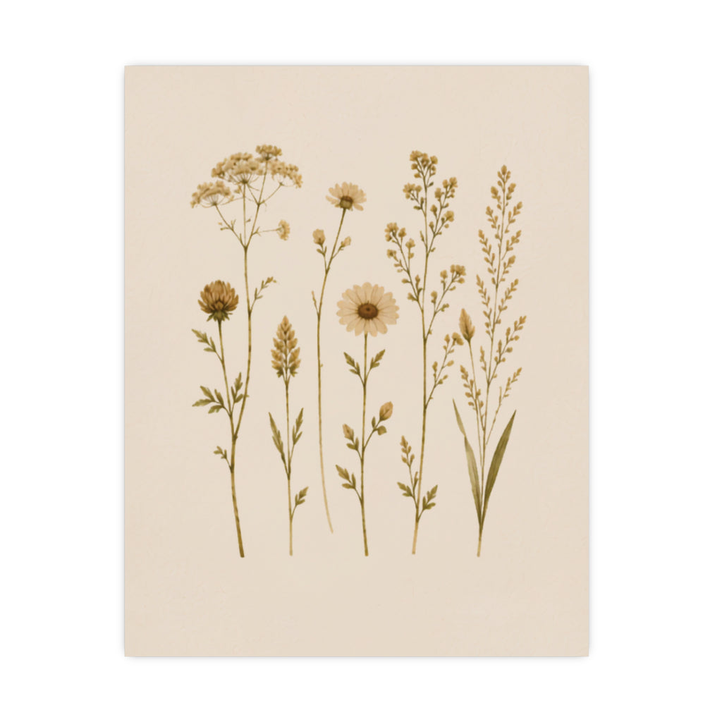 Wildflower Study Botanical Matte Poster — Portrait