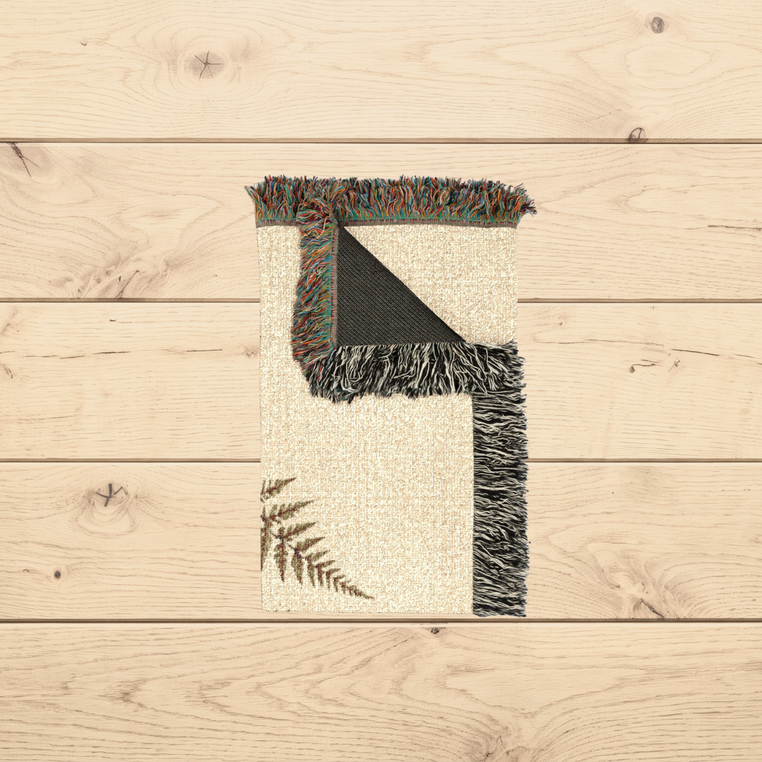 Fern Study Botanical Woven Throw Blanket