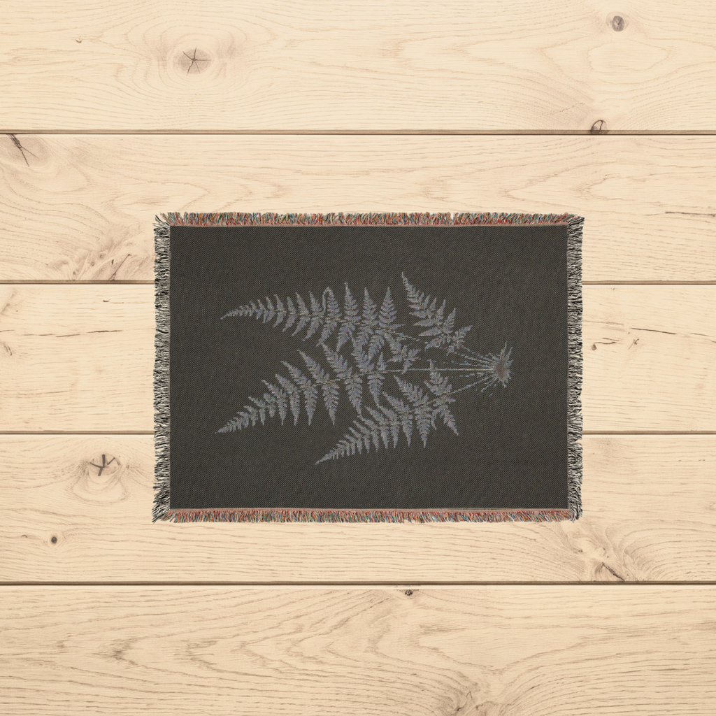Fern Study Botanical Woven Throw Blanket