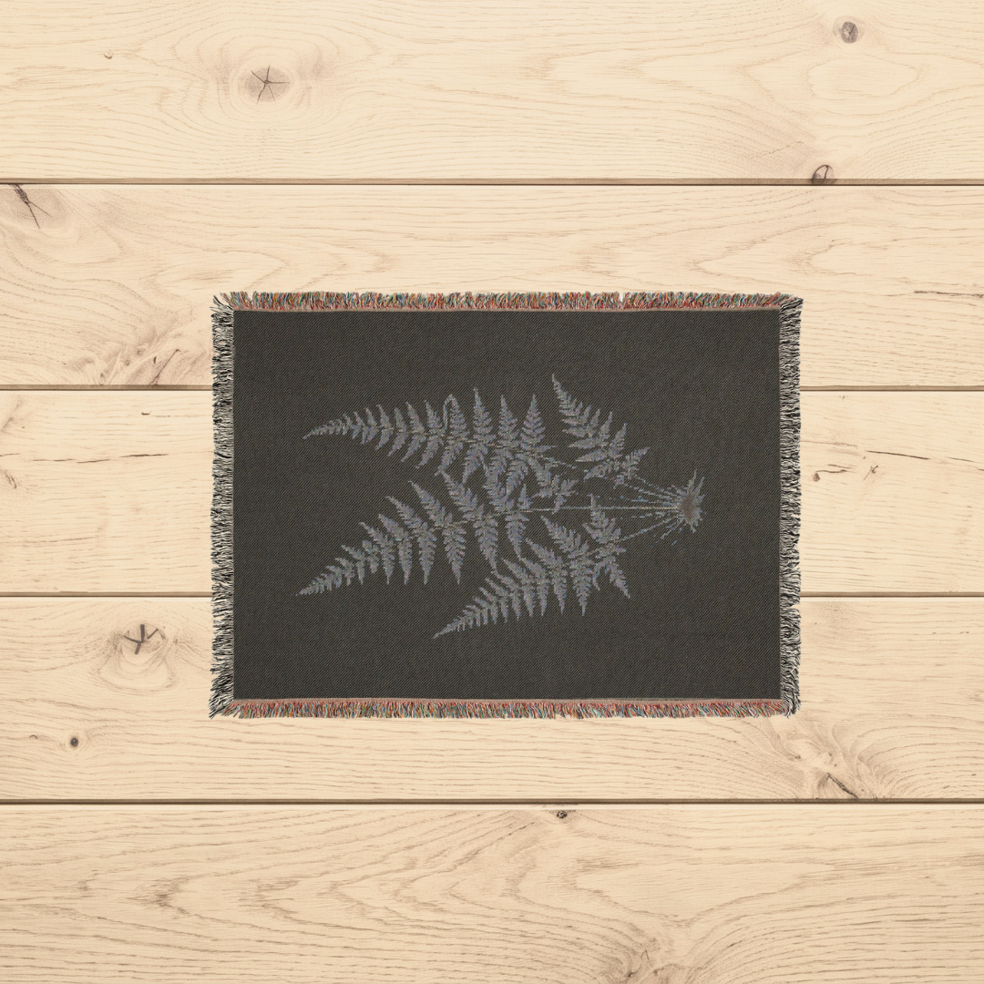 Fern Study Botanical Woven Throw Blanket