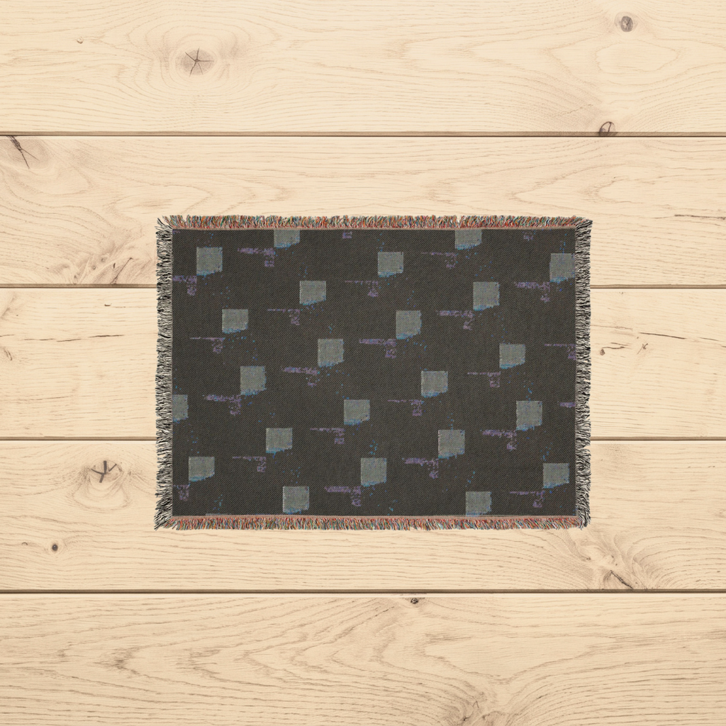 Neutral Abstract Woven Throw Blanket