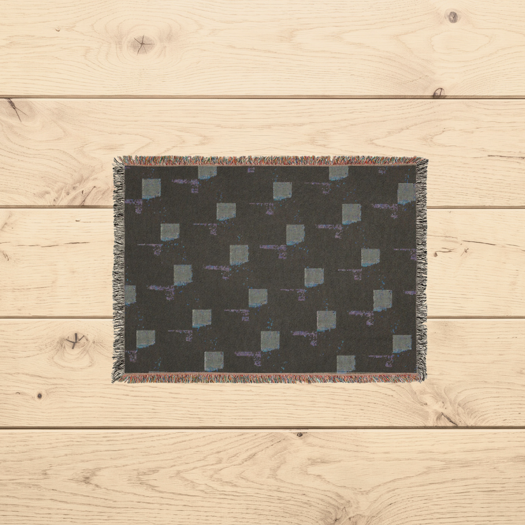 Neutral Abstract Woven Throw Blanket