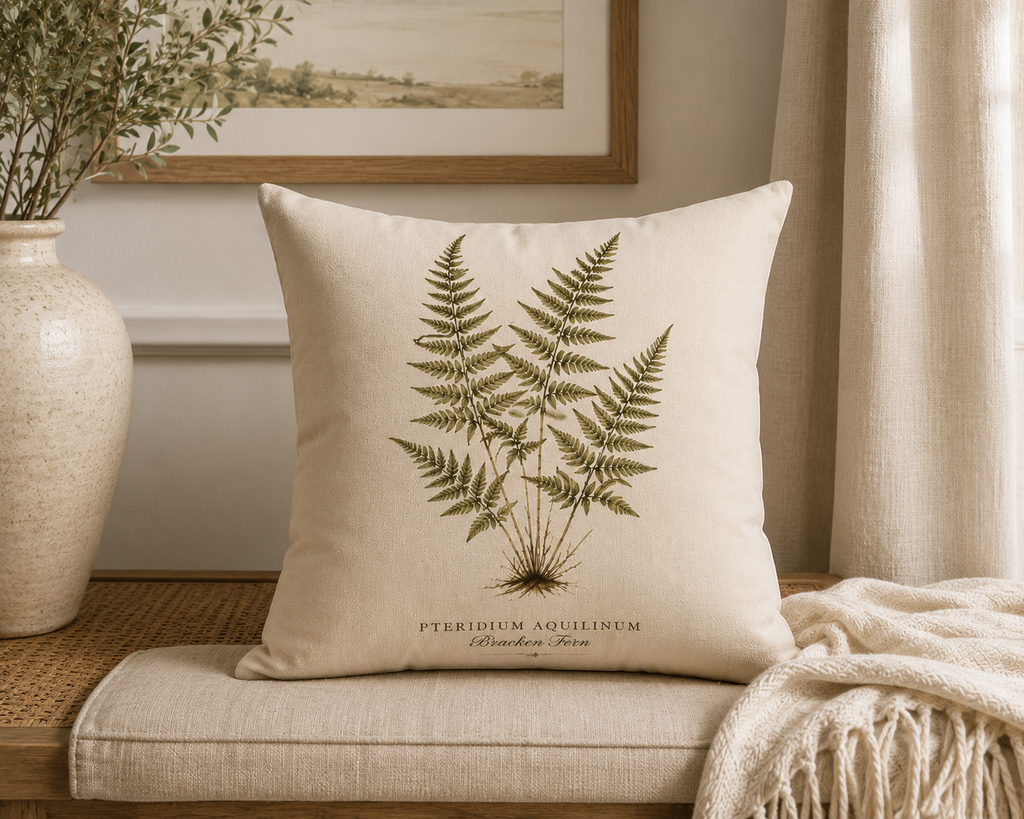 Fern Study Botanical Throw Pillow