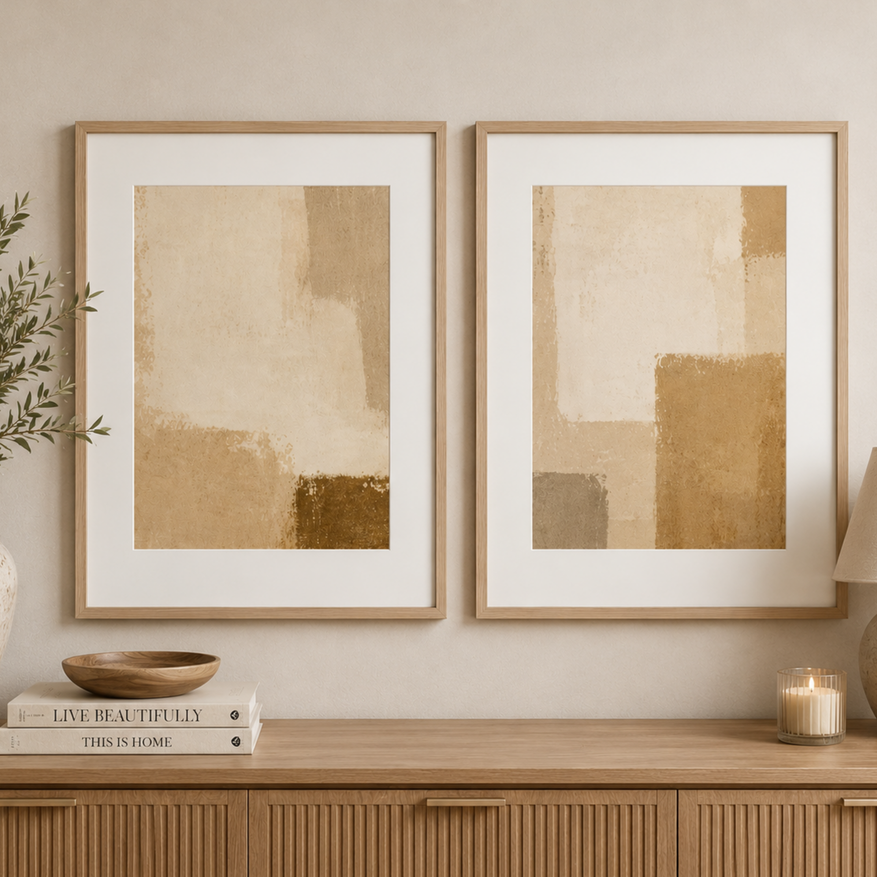Elevated Neutrals Abstract No. 1 Matte Poster — Portrait