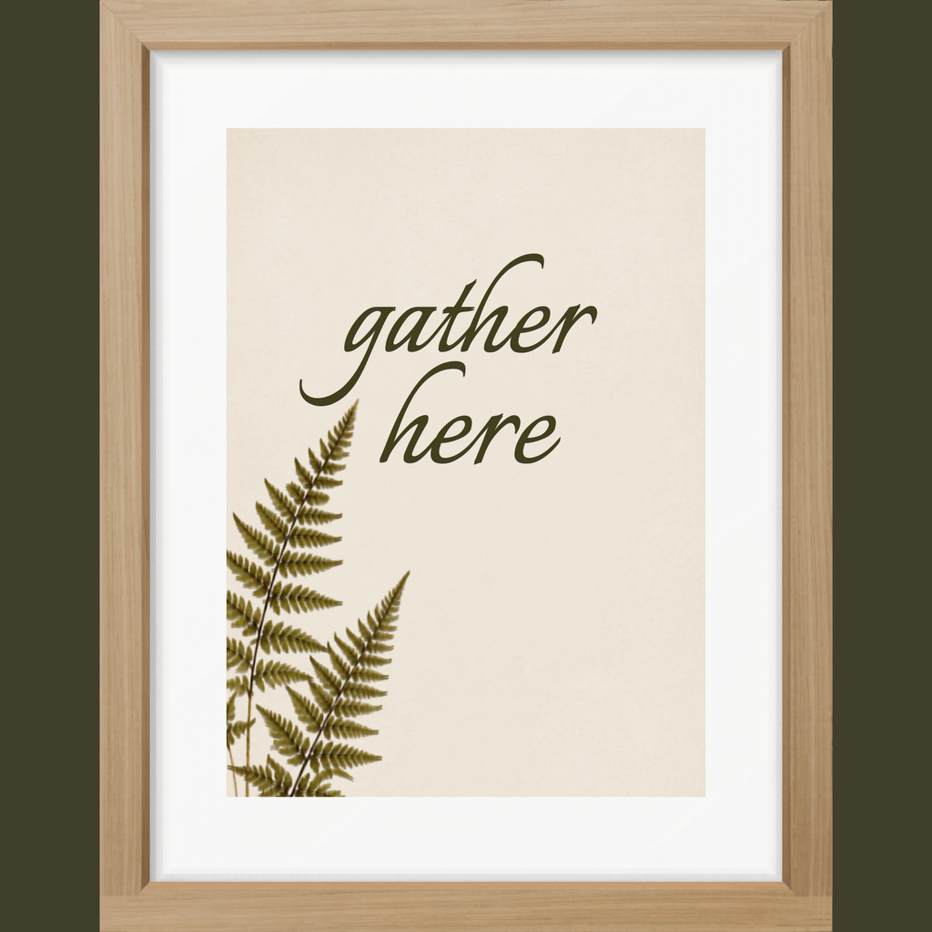 Gather Here Botanical Matte Poster — Portrait