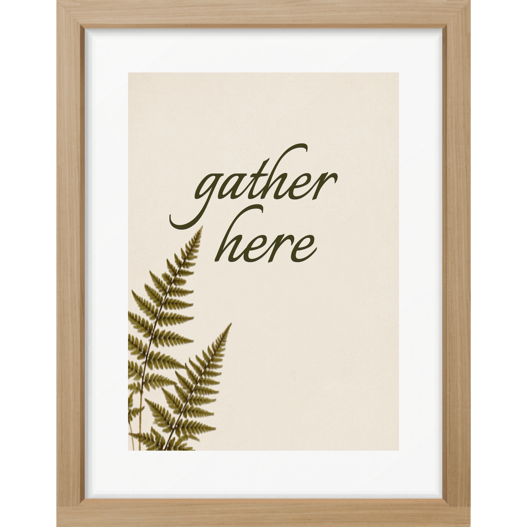 Gather Here Botanical Matte Poster — Portrait