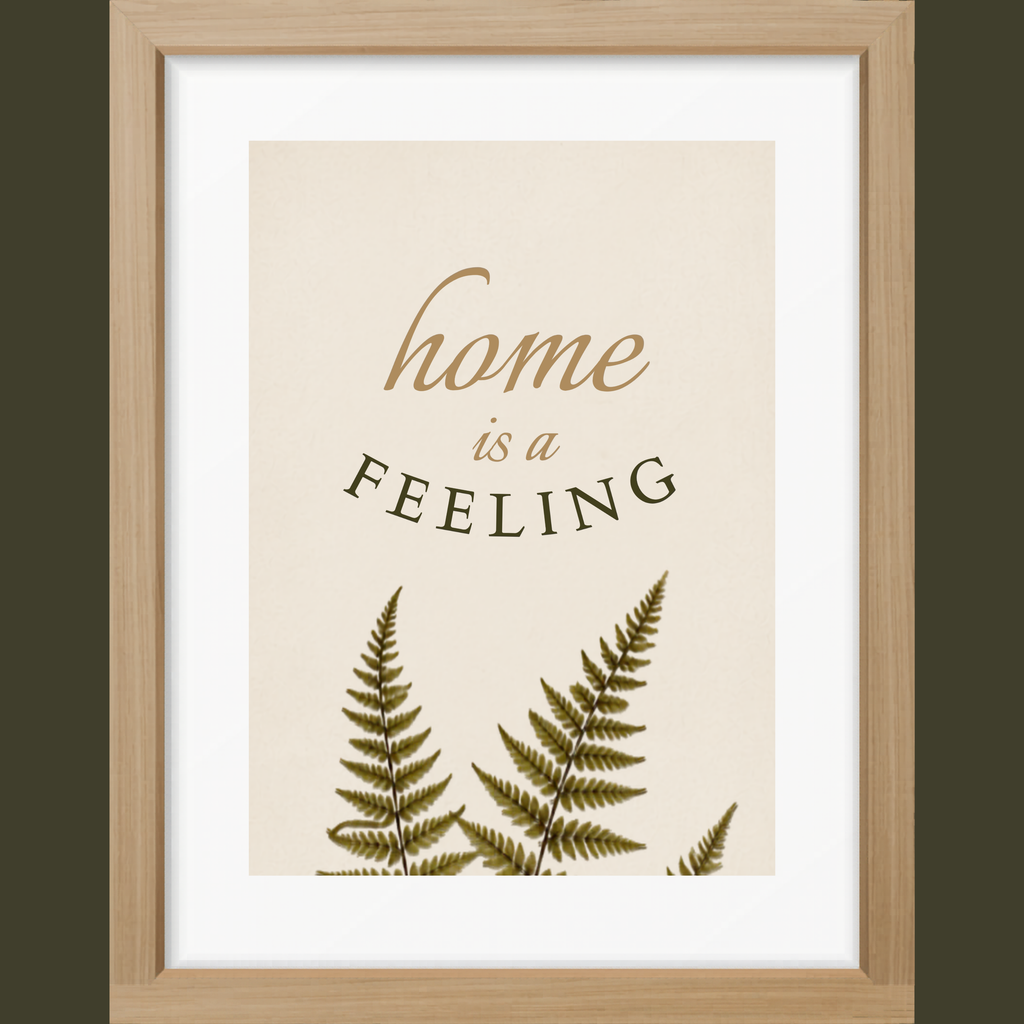 Home Is A Feeling Botanical Matte Poster — Portrait