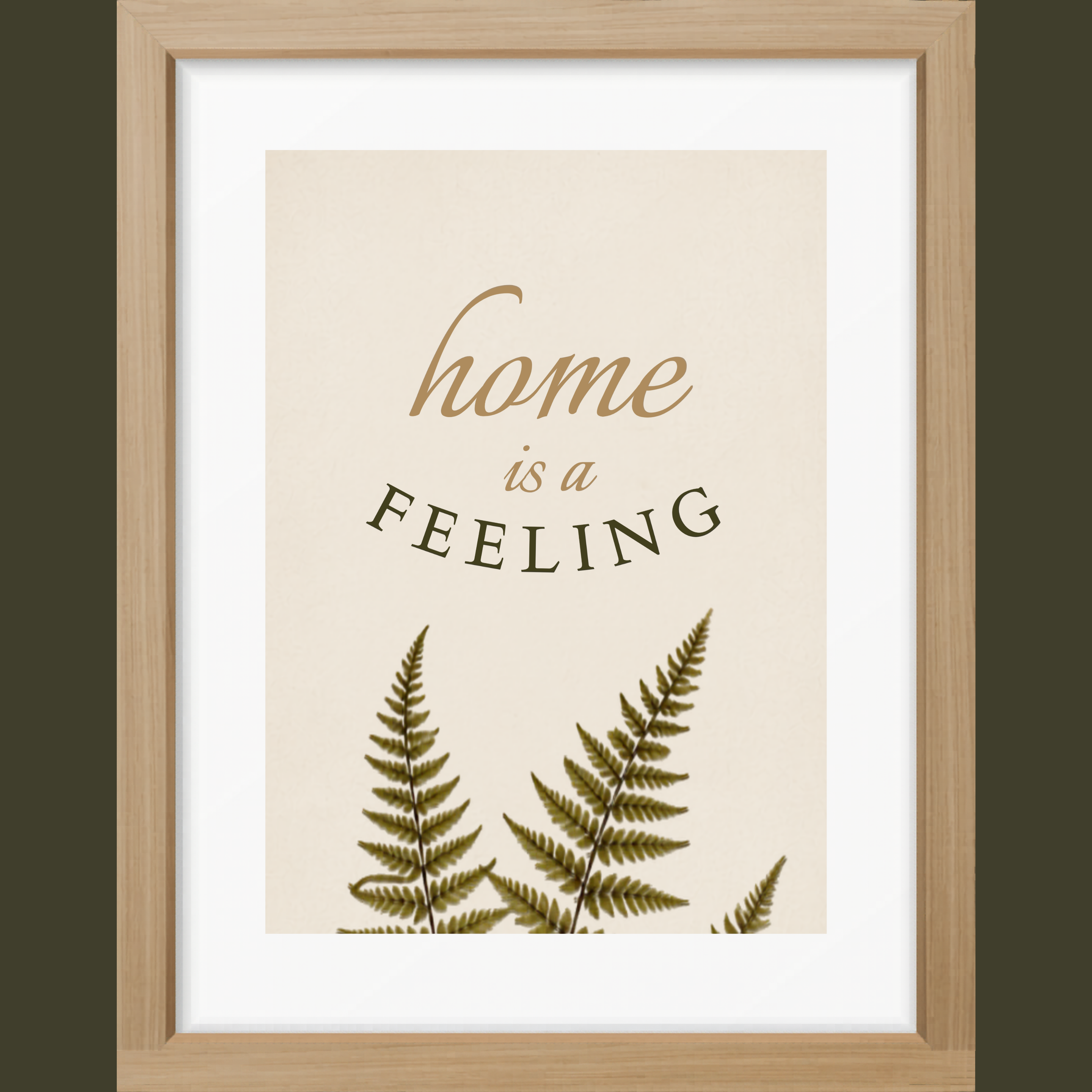 Home Is A Feeling Botanical Matte Poster — Portrait