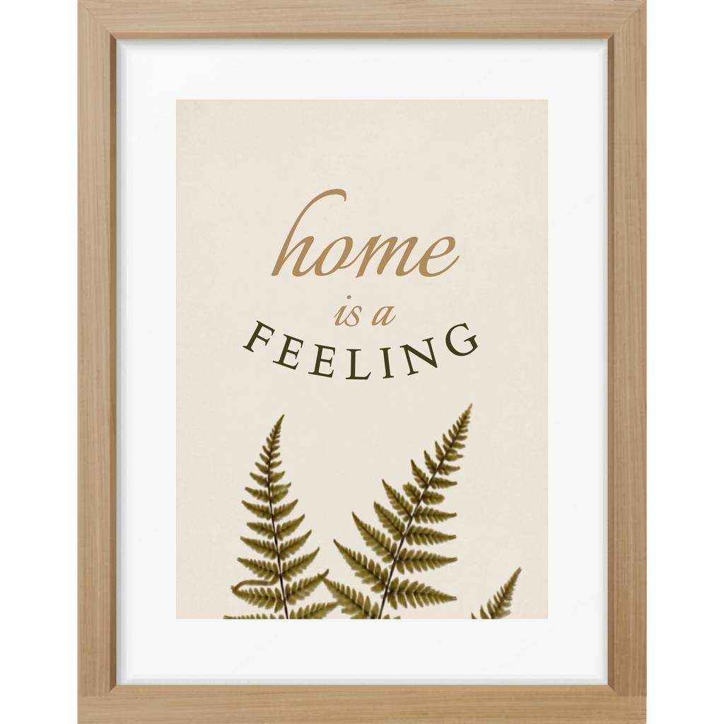 Home Is A Feeling Botanical Matte Poster — Portrait