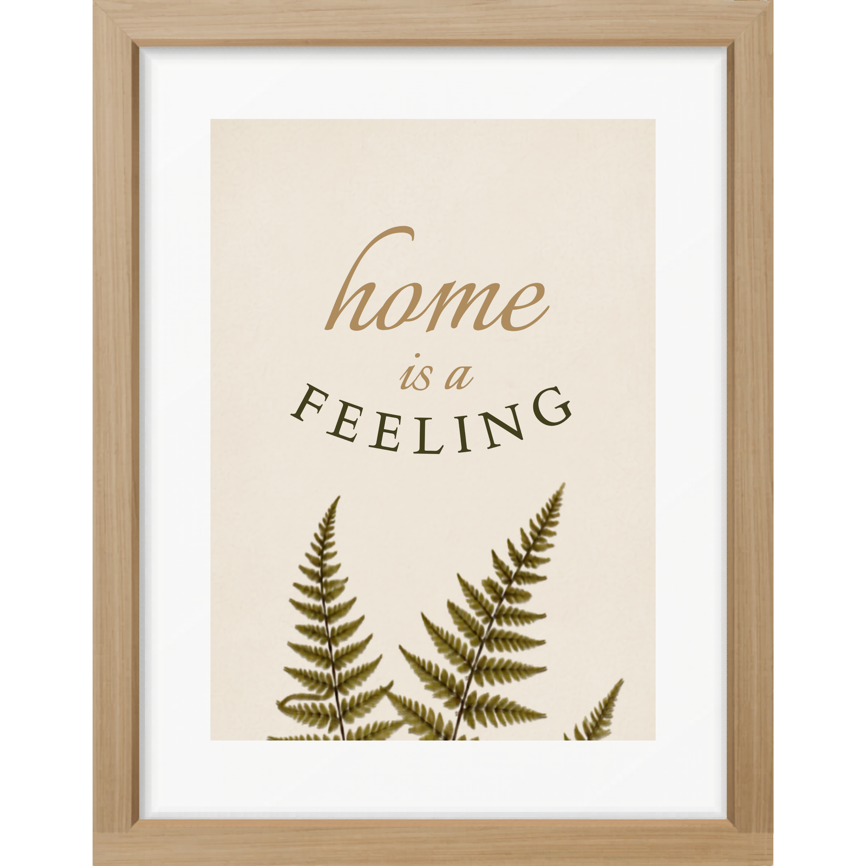 Home Is A Feeling Botanical Matte Poster — Portrait