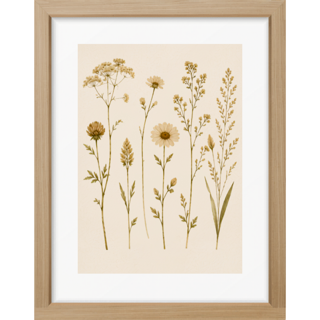 Wildflower Study Botanical Matte Poster — Portrait